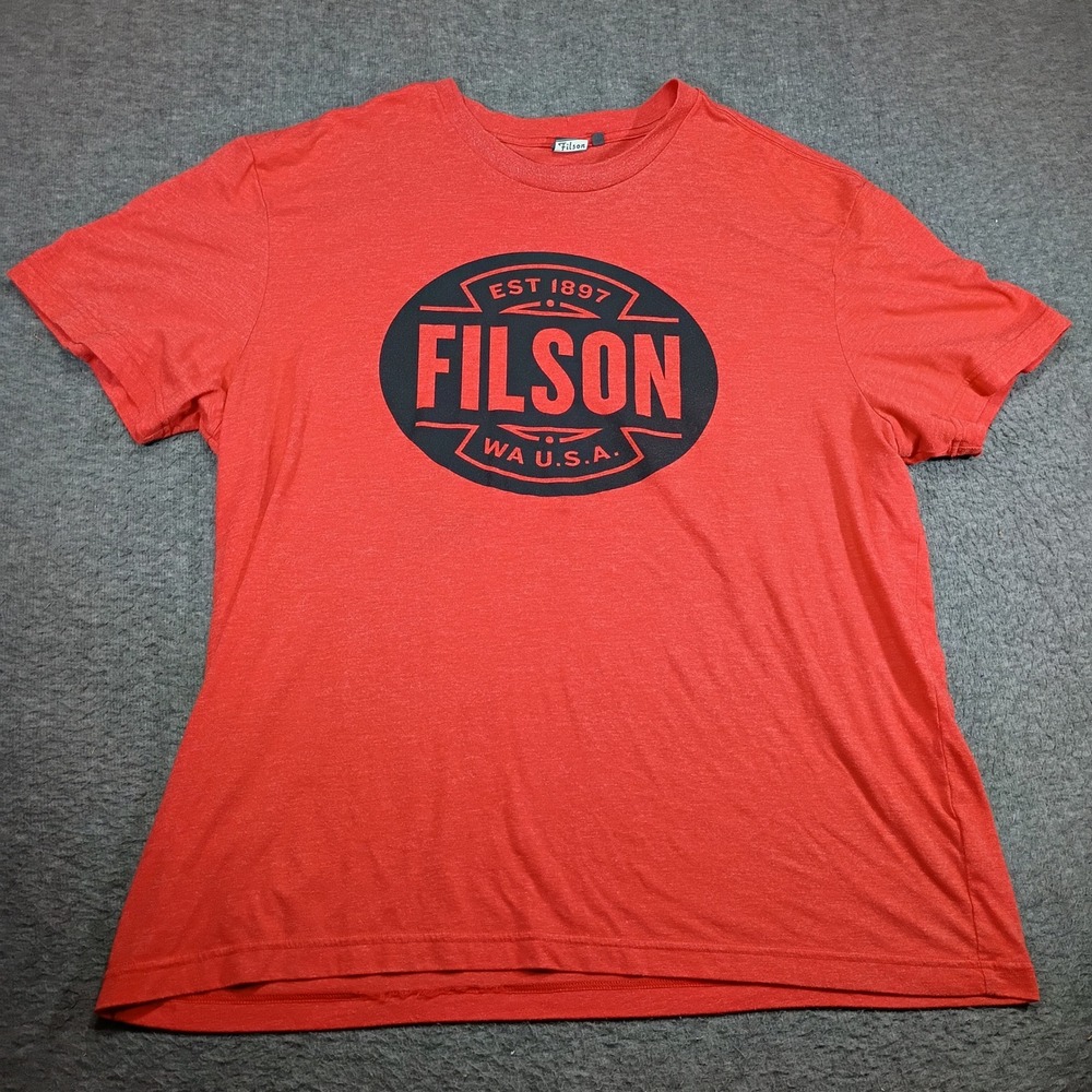 Filson Graphic T-Shirt Mens 3XL XXXL Red Heather Short Sleeve Logo Gorpcore